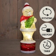 Glasfigur rotierend 12LED Warm Weiß - verschiedene Motive
