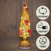 Glasfigur rotierend 12LED Warm Weiß - verschiedene Motive