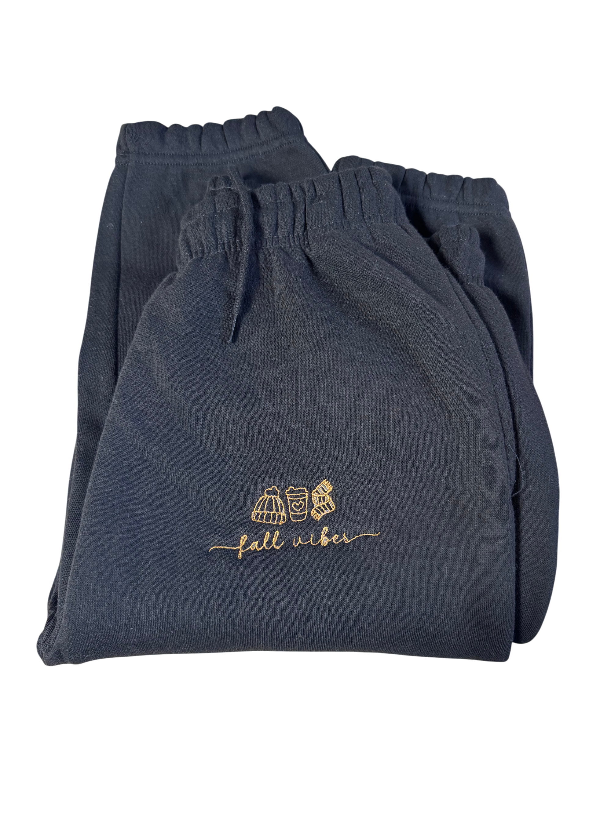 Jogginganzug Set Schwarz mit "Fall Vibes" in Gold