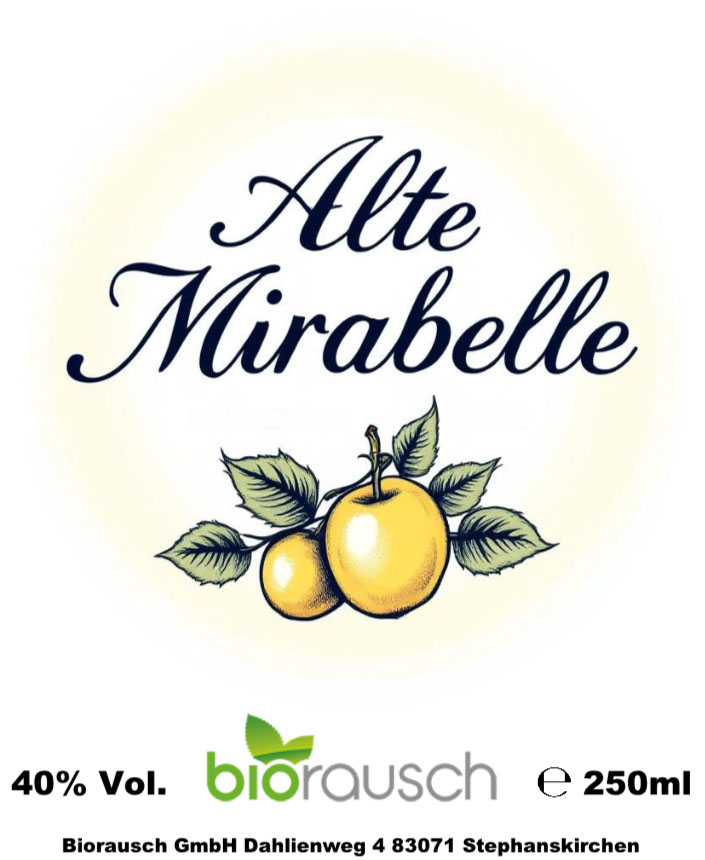  Alte Mirabelle Likör 250ml 40% VOL