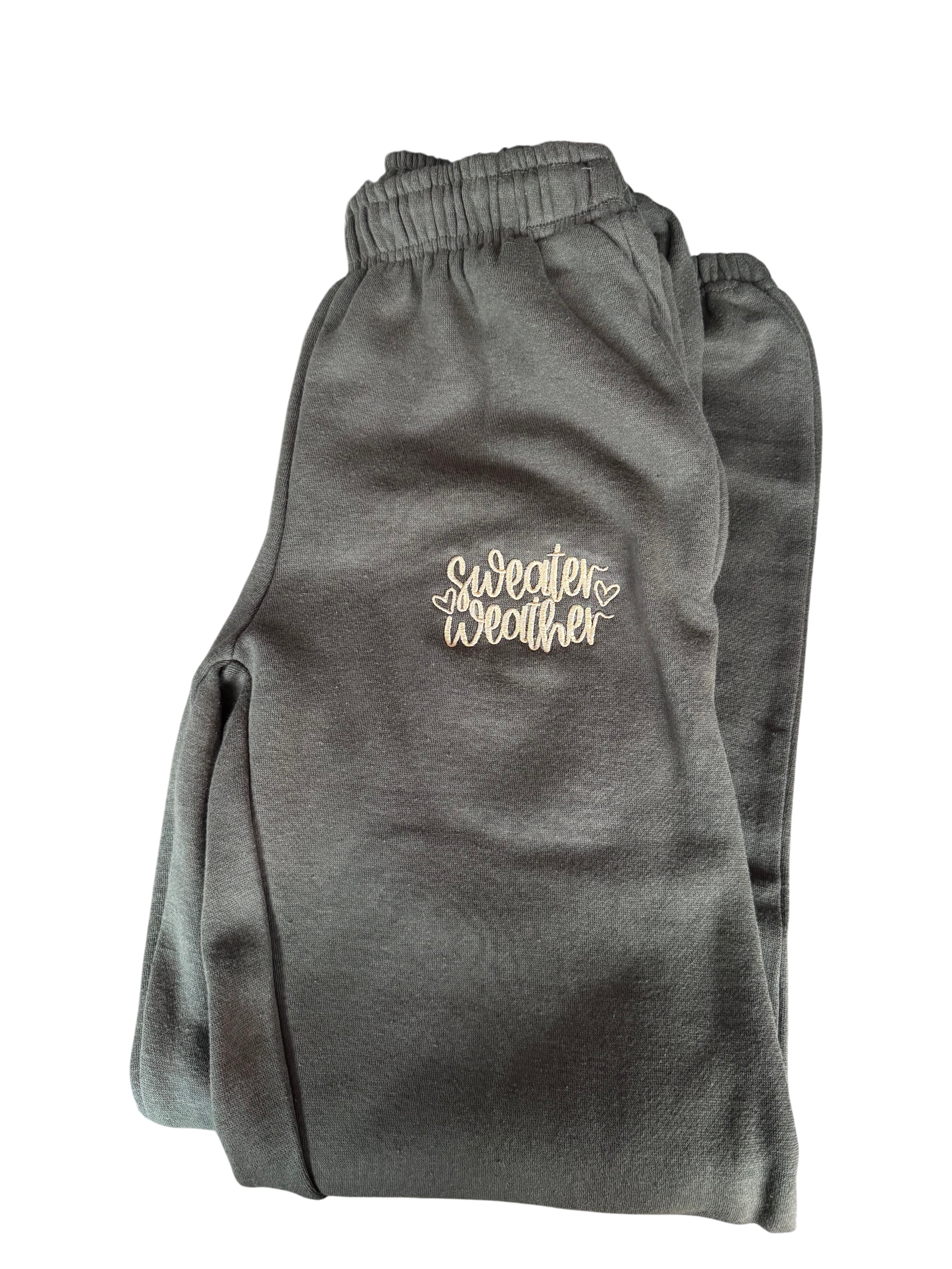 Jogginganzug Set Oliv mit "Sweater Weather" in Gold