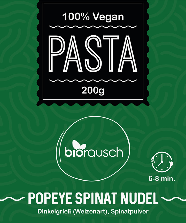 Handgemachte Popeye - Spinat Nudeln - Dinkelnudeln